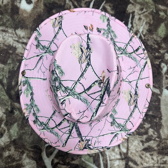Pink Camouflage Wide Brim Hat - Picture 3 of 11